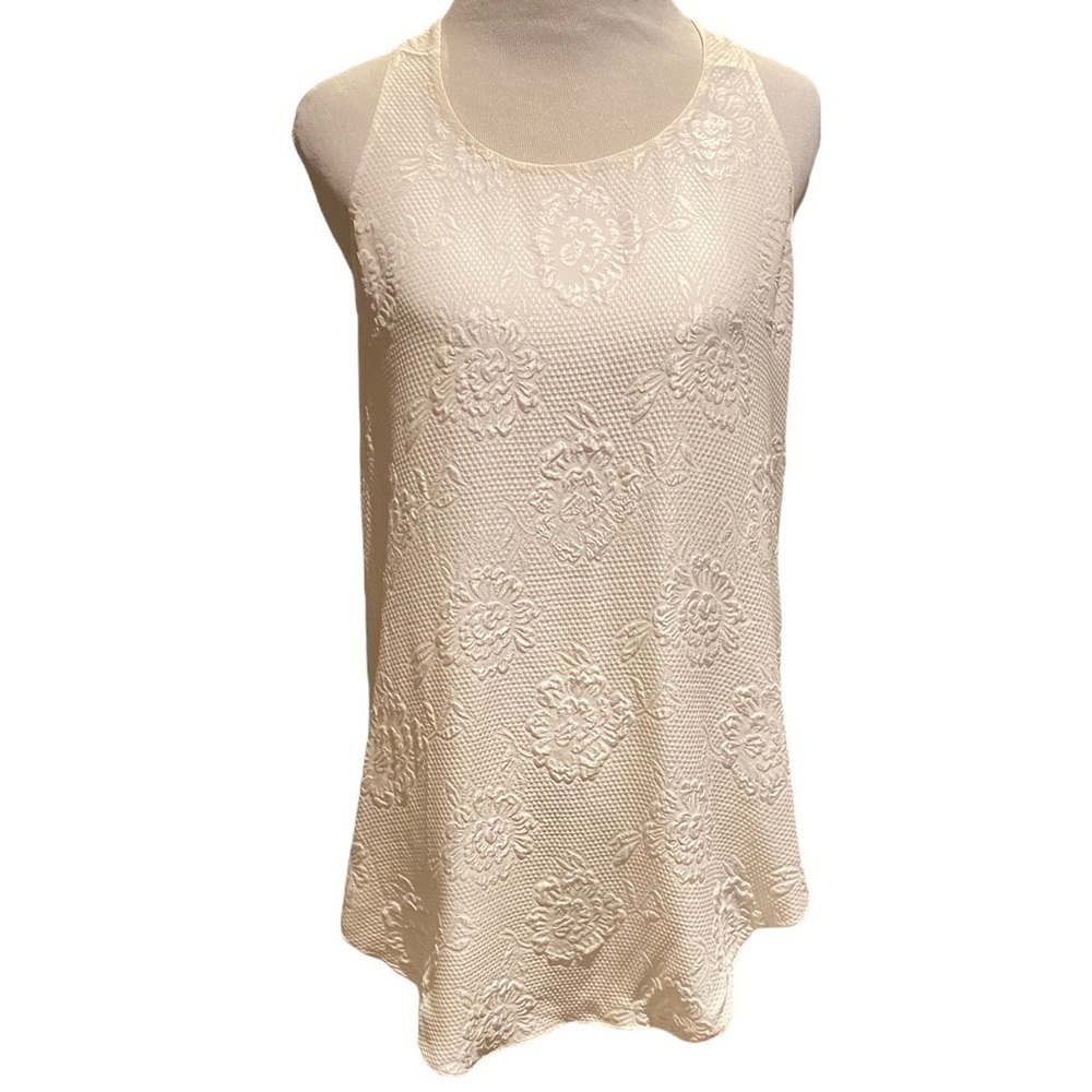 Derek Lam 10 crosby silk embossed racerback tank SZ 4